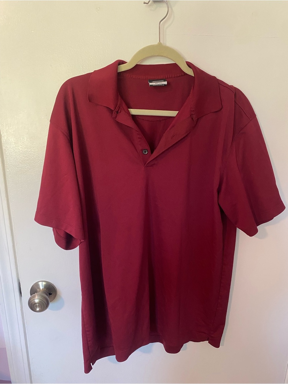 Nike Dri Fit Short Sleeve Polo Golf Shirt Men's Size L Burgundy